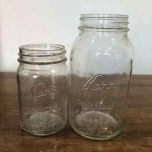 Antique Vintage Kerr Self Sealing Mason Canning Jar Clear x2 #13
